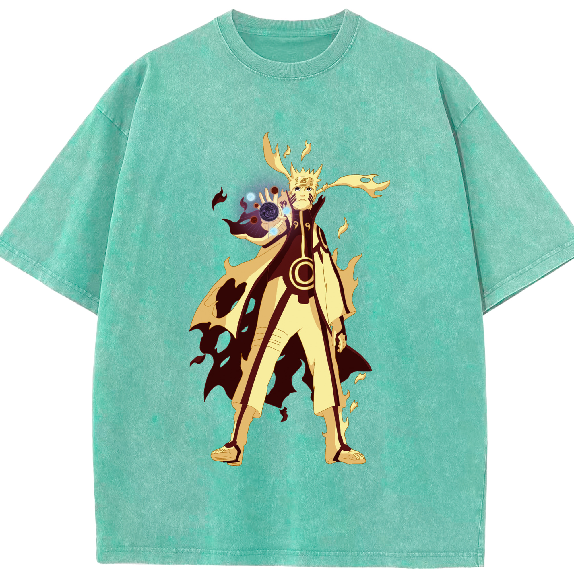 （画像用） NARUTO -ナルト- うずまき ナルト Uzumaki Naruto 綿100% ヴィンテージ風 半袖Tシャツ（フロントプリント）